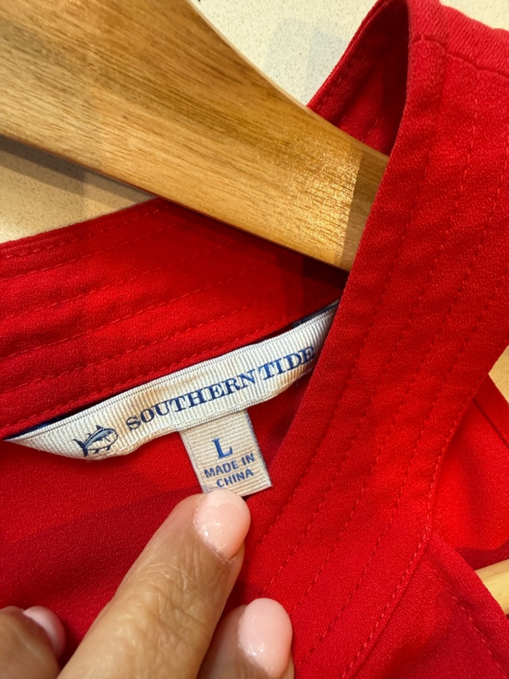 Southern Tide Game Day Bright Red Halter Mini Dress, Breathable, Size L - Picture 7 of 12